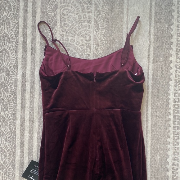 Lulu's Burgundy Velvet Maxi Dress - Picture 10 of 11